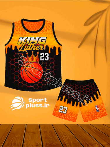 تاپ و شلوارک بسکتبالی مردانه عسلی با قیمت ارزان